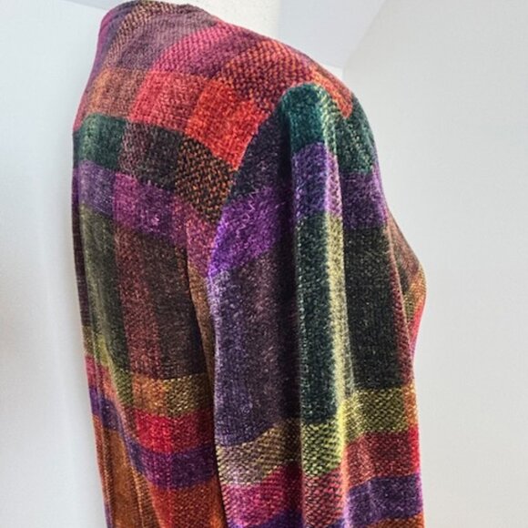 Loominus Handwovens plaid rayon chenille jacket, size M - Picture 7 of 9